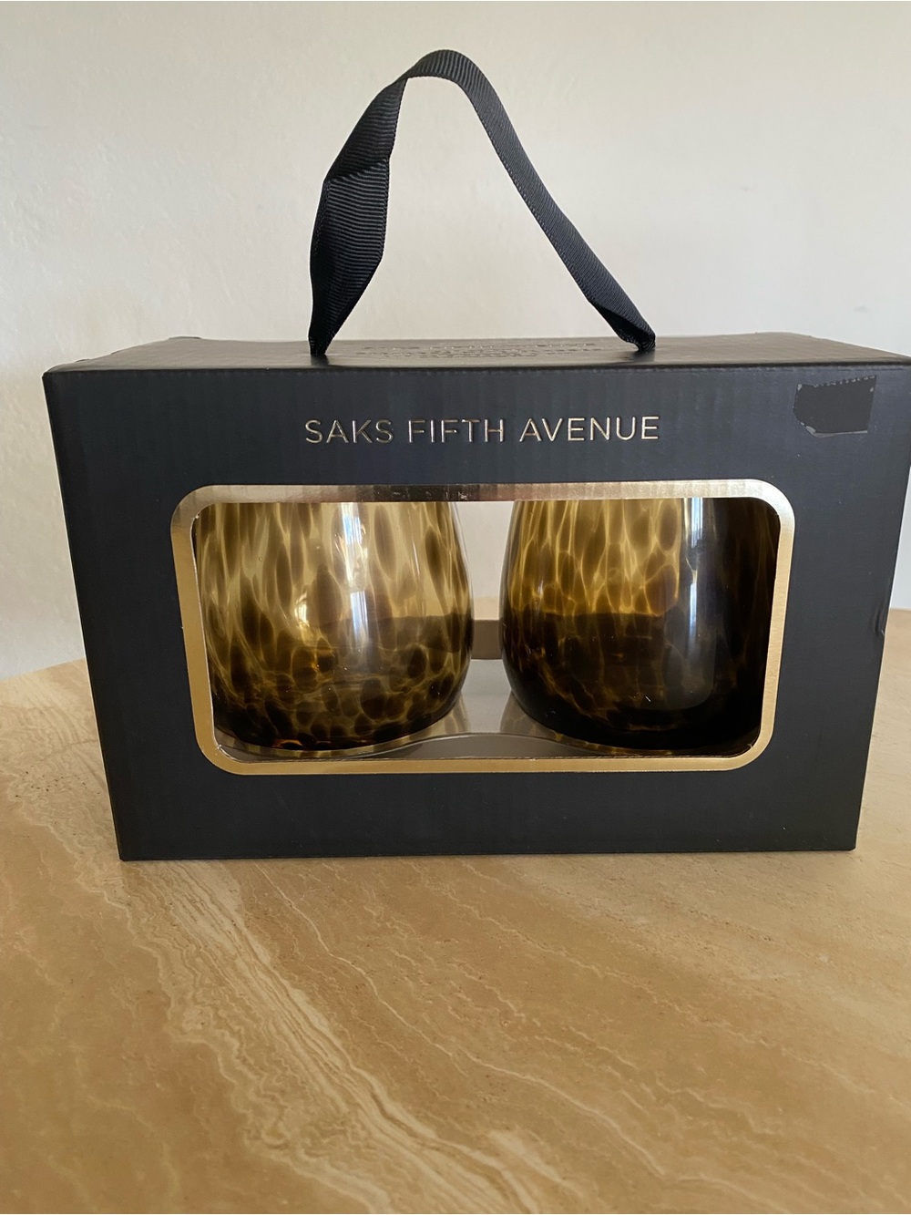 Saks Fifth Avenue Smoky Amber Wine Glasses